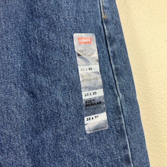 Levi's 505 Regular Straight Blue Jeans Classic Style Size 33x30 NEW - Picture 8 of 11